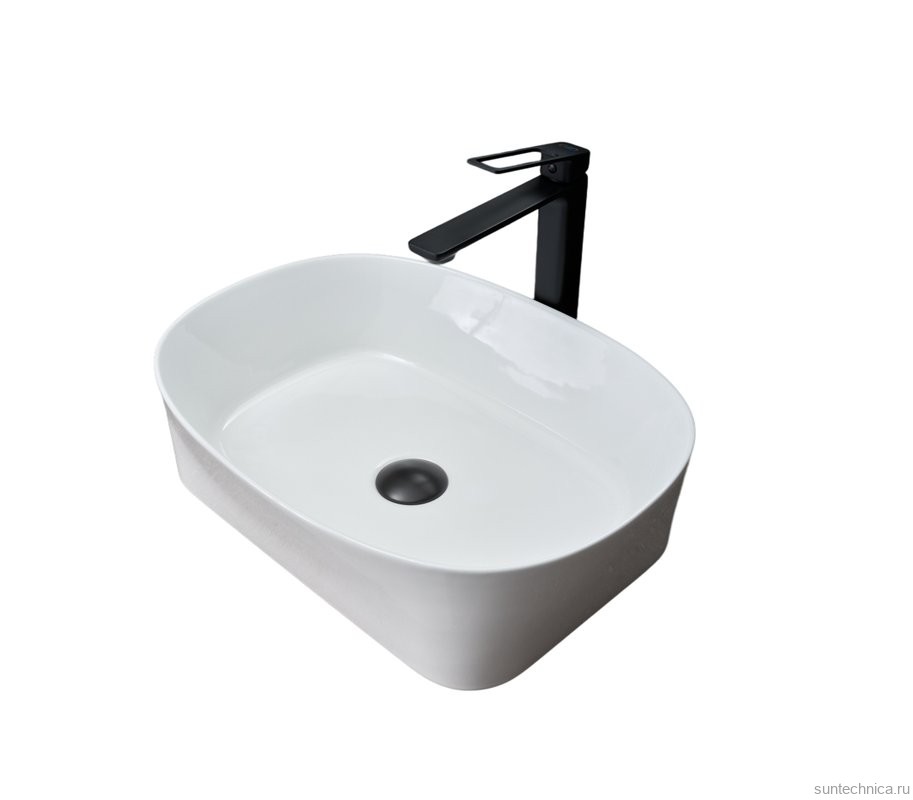 Накладная раковина GID Creativo N9028 53 глянцевая белая, овальная, фаянс