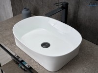 Накладная раковина GID Creativo N9028 53 глянцевая белая, овальная, фаянс