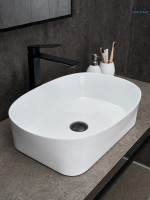 Накладная раковина GID Creativo N9028 53 глянцевая белая, овальная, фаянс