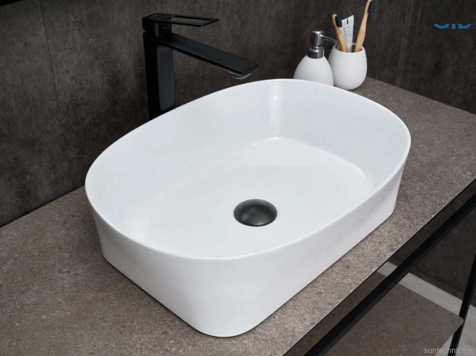 Накладная раковина GID Creativo N9028 53 глянцевая белая, овальная, фаянс