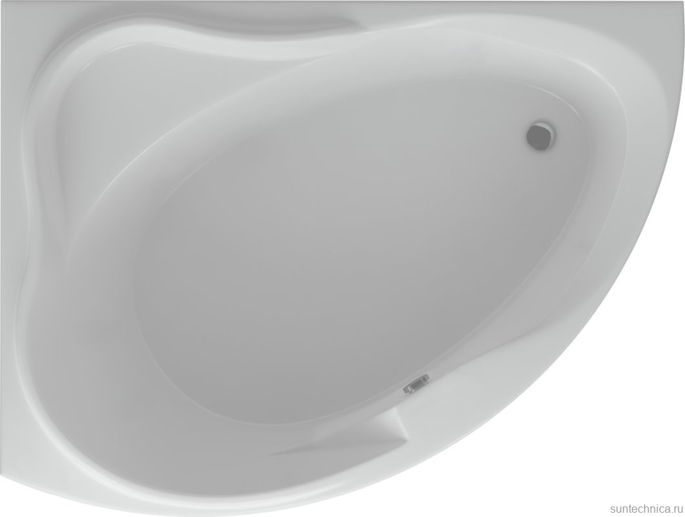 Акриловая ванна AQUATEK Альтаир ALT160-0000067 L 160x120 см, угловая, левая, пристенная, белая, асимметричная, вклеенный каркас, с экраном, с сиденьем, со сливом-переливом