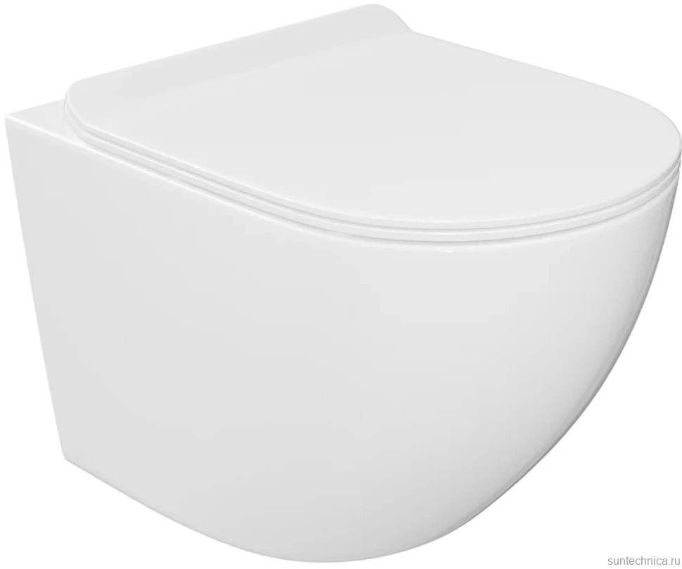 Комплект Унитаз подвесной BOND Oval F01-10 безободковый, с микролифтом, белый + Инсталляция VitrA V-Fix Core 732-5800-01 с кнопкой смыва Root R 740-2280 хром