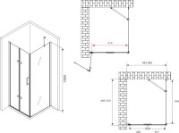 Душевой уголок Abber Zart AG08100P-S71 100х70, профиль хром, стекло прозрачное