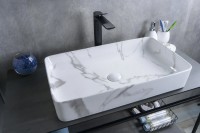 Накладная раковина GID Geometrico Mnc396C 60 под глянцевый камень, прямоугольная, фаянс