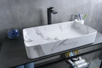 Накладная раковина GID Geometrico Mnc396C 60 под глянцевый камень, прямоугольная, фаянс