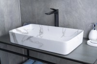 Накладная раковина GID Geometrico Mnc396C 60 под глянцевый камень, прямоугольная, фаянс