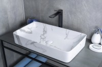 Накладная раковина GID Geometrico Mnc396C 60 под глянцевый камень, прямоугольная, фаянс