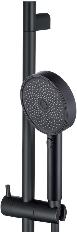 Душевой комплект Термостат AQUATEK Вега AQ1043MB для ванны с душем, матовый черный + Гарнитур AQ2031MB матовый черный