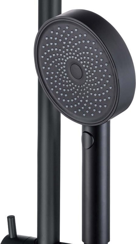 Душевой комплект Термостат AQUATEK Вега AQ1043MB для ванны с душем, матовый черный + Гарнитур AQ2031MB матовый черный