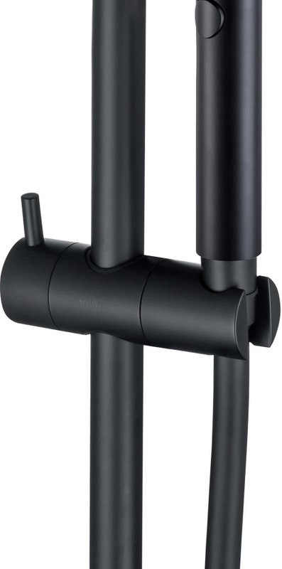 Душевой комплект Термостат AQUATEK Вега AQ1043MB для ванны с душем, матовый черный + Гарнитур AQ2031MB матовый черный