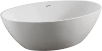 Акриловая ванна Abber AB9249 175x100 см, отдельностоящая, белая, овальная, с каркасом, со сливом-переливом