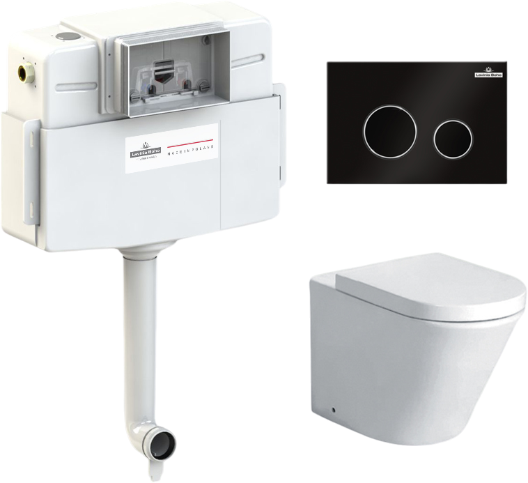 Комплект Lavinia Boho Унитаз приставной Biore 33044050 + Крышка-сиденье Biore 33290410 с микролифтом + Бачок скрытого монтажа RelFix 38020010 + Кнопка RelFix 380502MB