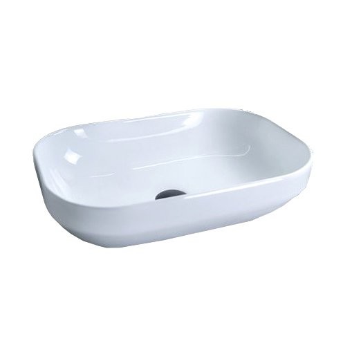 Накладная раковина GID Lago D1468 50 глянцевая белая, прямоугольная, фаянс