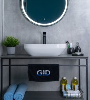 Накладная раковина GID Lago D1468 50 глянцевая белая, прямоугольная, фаянс