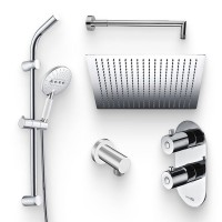 Душевой комплект Термостат Wasserkraft Berkel 4833 С ВНУТРЕННЕЙ ЧАСТЬЮ + Гарнитур A044 + Подключение A021 + Душ A119 + Кронштейн A019