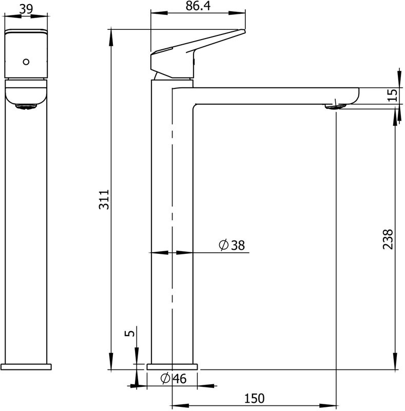 Комплект Накладная раковина Lavinia Boho Bathroom Sink Slim 33311003 + Смеситель Wellsee ICON! for life 182308000 золото