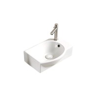 Раковина маленькая в туалет GID Suspendido N9276L 41 глянцевая белая, прямоугольная, фаянс