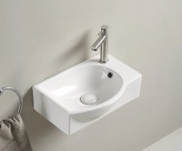 Раковина маленькая в туалет GID Suspendido N9276L 41 глянцевая белая, прямоугольная, фаянс