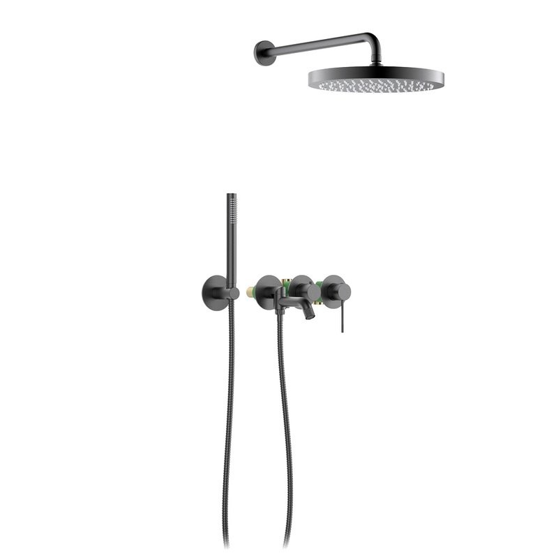 Душевой комплект Timo Saona SX-2348/18SM С ВНУТРЕННЕЙ ЧАСТЬЮ, черное золото