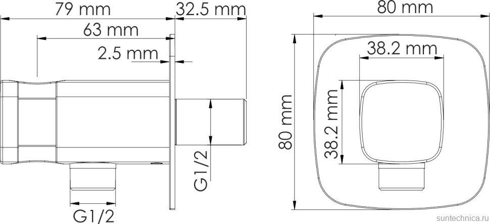Гигиенический душ Wasserkraft Saale A9551.328.243.232 со смесителем, С ВНУТРЕННЕЙ ЧАСТЬЮ, белый