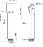 Гигиенический душ Wasserkraft Saale A9551.328.243.232 со смесителем, С ВНУТРЕННЕЙ ЧАСТЬЮ, белый