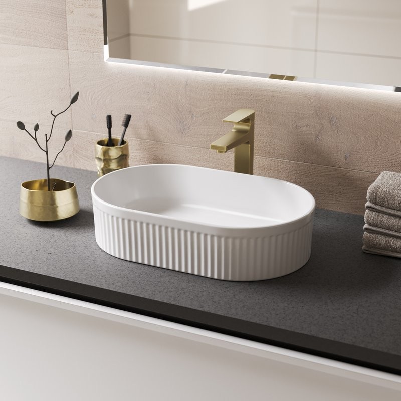 Накладная раковина Grossman Cristal GR-3062 50 глянцевая белая, овальная, фаянс