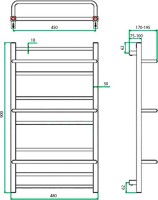 Полотенцесушитель водяной Grota Vista 48x90