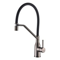 Смеситель для кухни Shevanik S343T-3 оружейная сталь