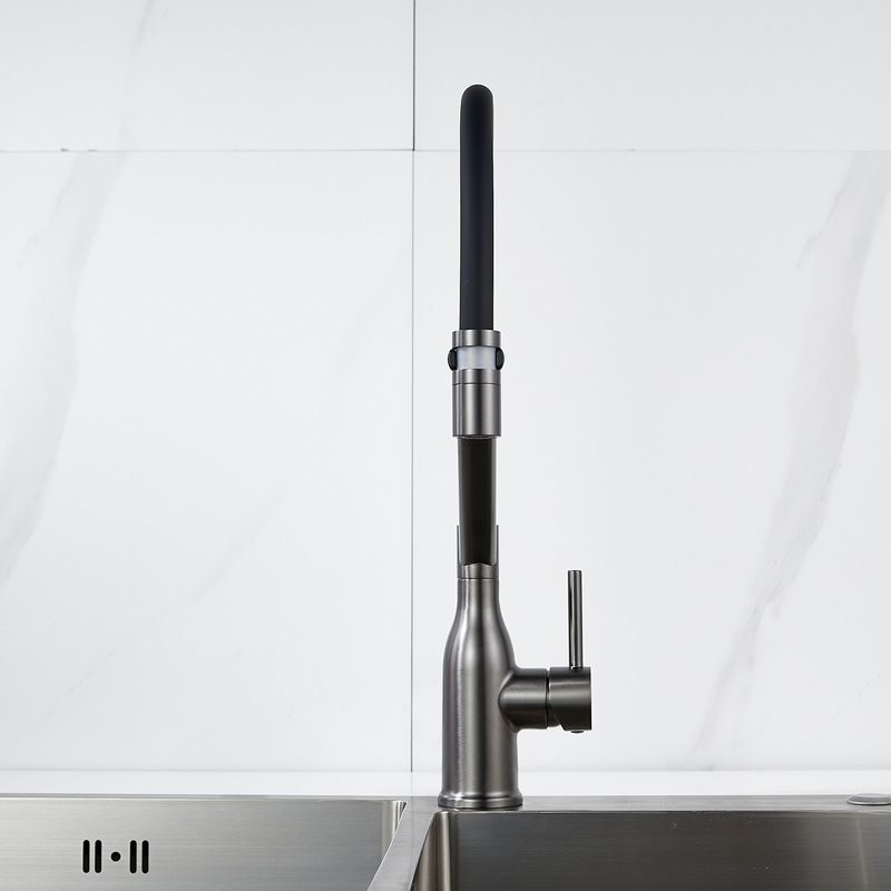 Смеситель для кухни Shevanik S343T-3 оружейная сталь