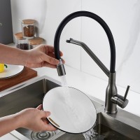 Смеситель для кухни Shevanik S343T-3 оружейная сталь