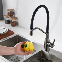 Смеситель для кухни Shevanik S343T-3 оружейная сталь