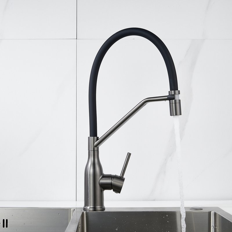 Смеситель для кухни Shevanik S343T-3 оружейная сталь