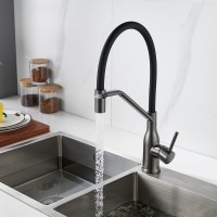 Смеситель для кухни Shevanik S343T-3 оружейная сталь