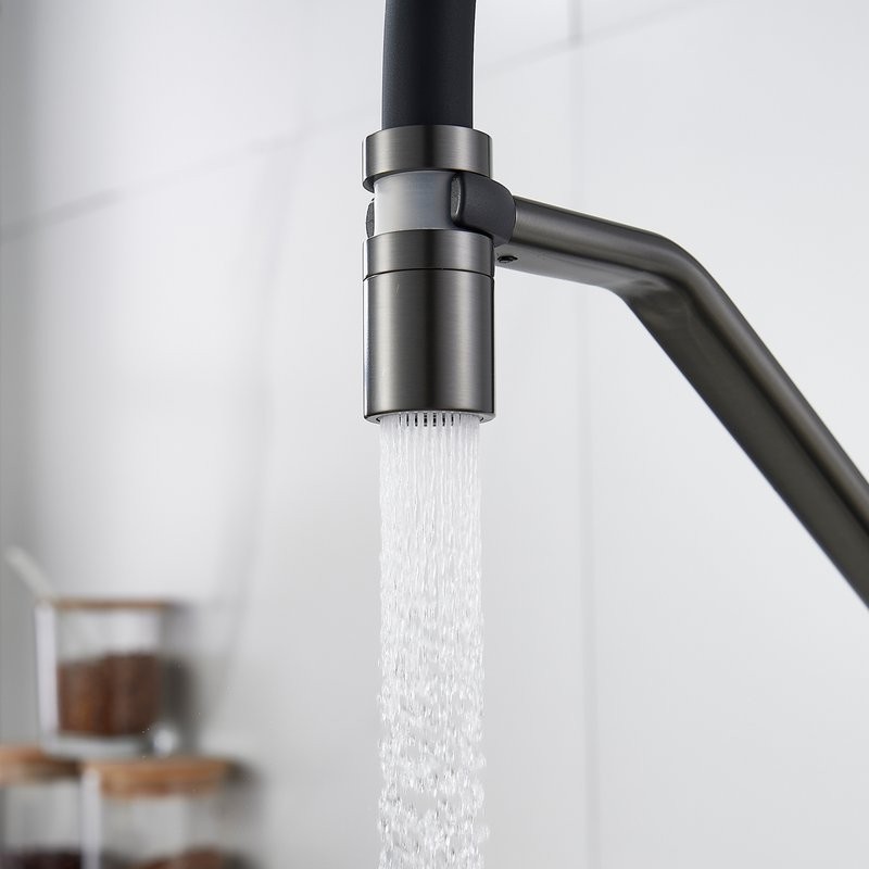 Смеситель для кухни Shevanik S343T-3 оружейная сталь