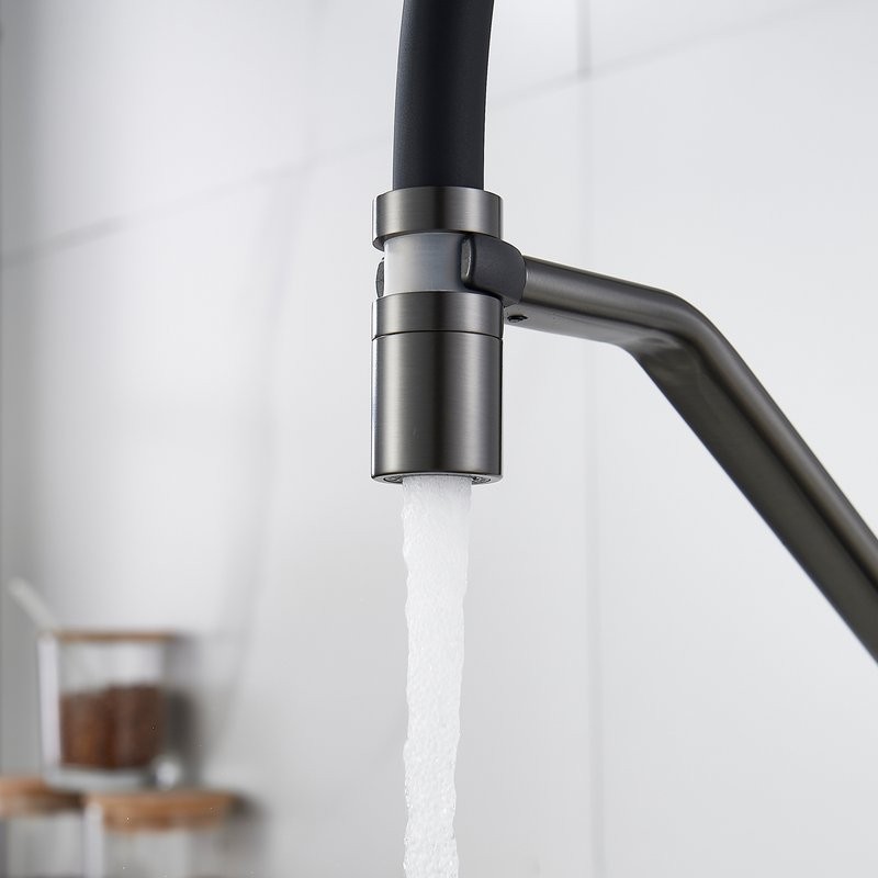 Смеситель для кухни Shevanik S343T-3 оружейная сталь