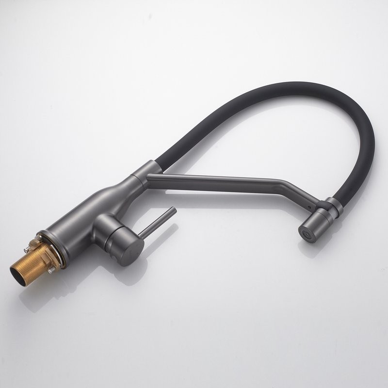 Смеситель для кухни Shevanik S343T-3 оружейная сталь