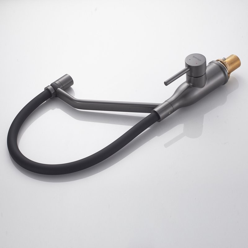 Смеситель для кухни Shevanik S343T-3 оружейная сталь