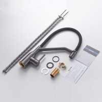 Смеситель для кухни Shevanik S343T-3 оружейная сталь