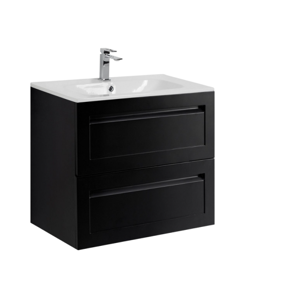 Тумба с раковиной Art&Max Platino 60 подвесная, черная матовая, под раковину AM7117-60