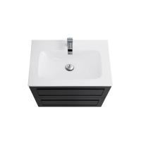 Тумба с раковиной Art&Max Platino 60 подвесная, черная матовая, под раковину AM7117-60