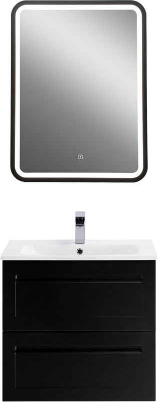 Тумба с раковиной Art&Max Platino 60 подвесная, черная матовая, под раковину AM7117-60