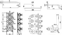 Душевой комплект Paffoni Modular Box KITMB019HG045KING С ВНУТРЕННЕЙ ЧАСТЬЮ, верхний душ 30 см, медовое золото