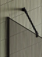 Душевая перегородка Maybahglass MGD-710-6у 109 см, профиль черный, стекло бронза матовое