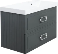 Мебель для ванной комнаты La Fenice Cubo Twin 90 R серая, ручки белые