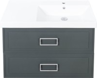 Мебель для ванной комнаты La Fenice Cubo Twin 90 R серая, ручки белые