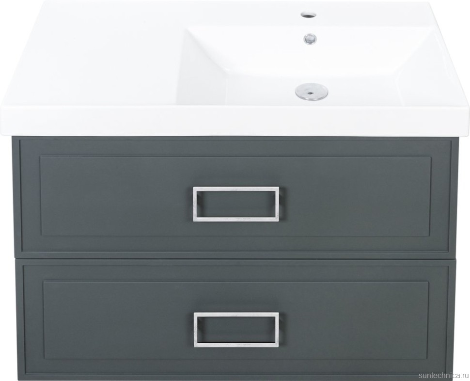 Мебель для ванной комнаты La Fenice Cubo Twin 90 R серая, ручки белые