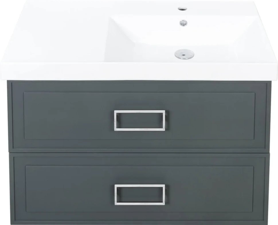 Мебель для ванной комнаты La Fenice Cubo Twin 90 R серая, ручки белые