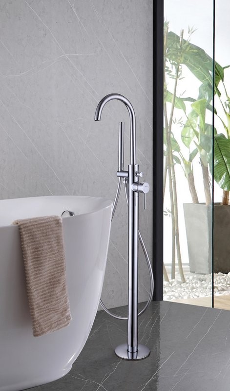 Напольный смеситель для ванны с душем Abber Wasser Kreis AF8115 С ВНУТРЕННЕЙ ЧАСТЬЮ, хром