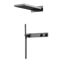 Душевой комплект Sancos Linn SC9023GG С ВНУТРЕННЕЙ ЧАСТЬЮ, вороненая сталь