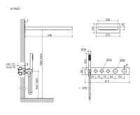 Душевой комплект Sancos Linn SC9023GG С ВНУТРЕННЕЙ ЧАСТЬЮ, вороненая сталь